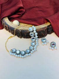 Thumbnail for Stunning Uncut Gold Plated Pearl Chocker Necklace - Abdesignsjewellery
