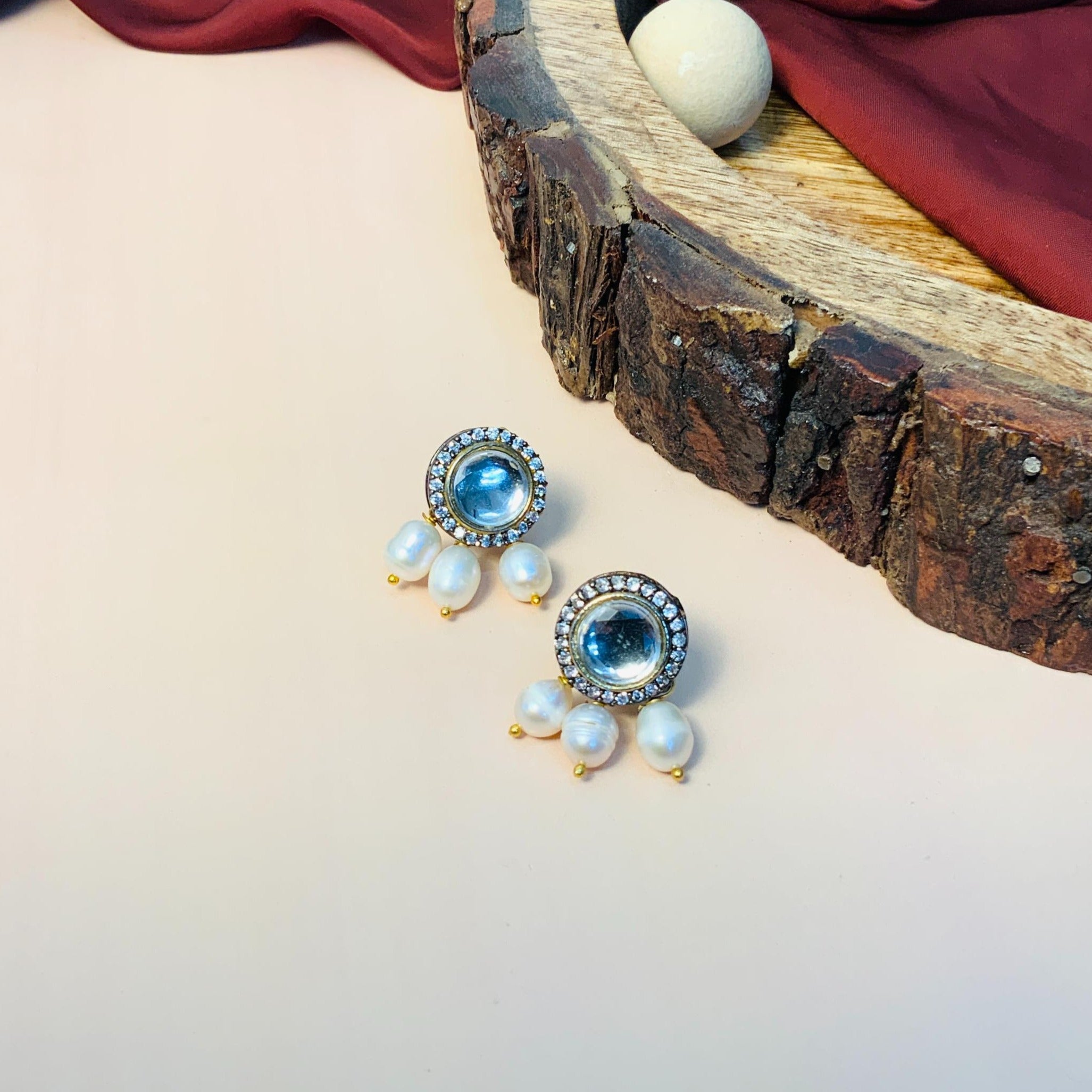 Stunning Uncut Gold Plated Pearl Chocker Necklace - Abdesignsjewellery