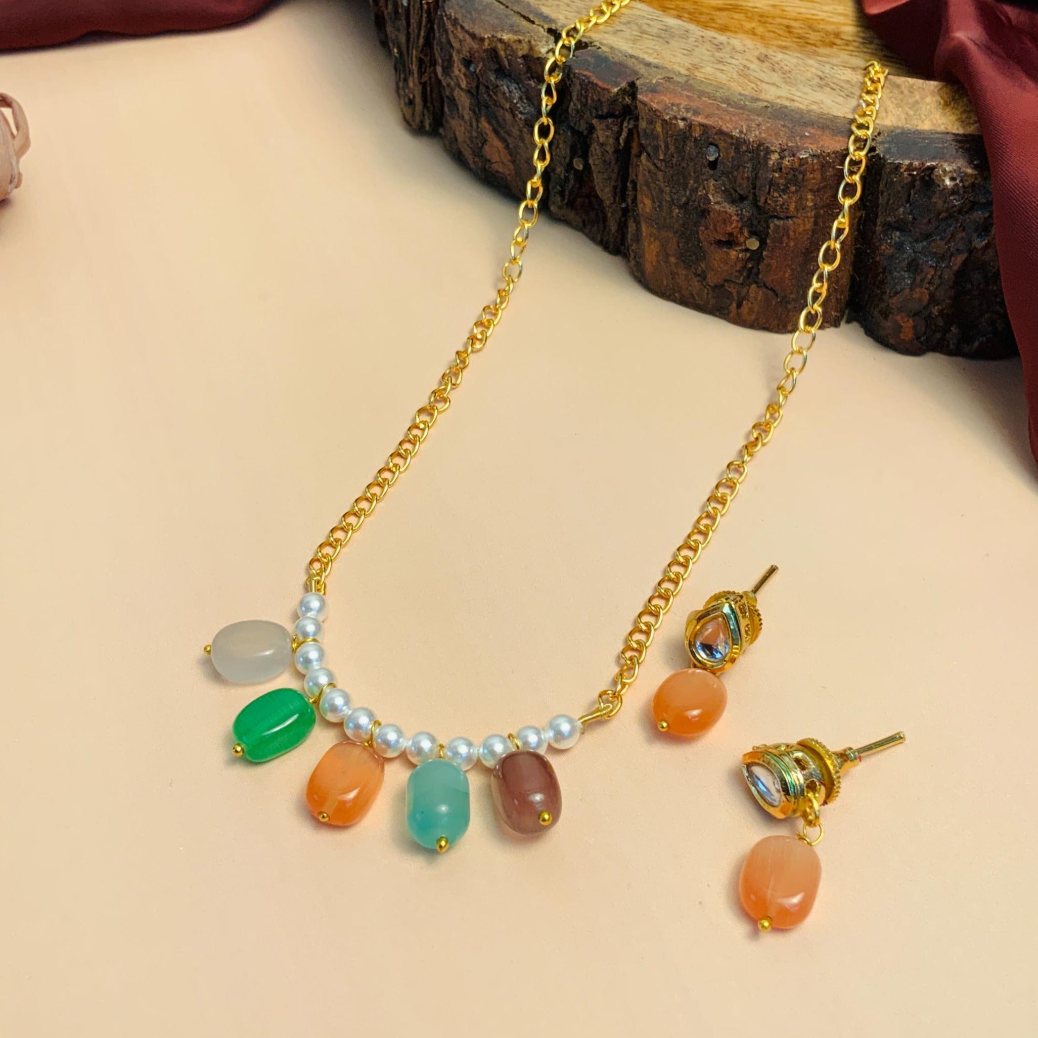 Stylish Elisa Multi Stone Contemporary Necklace - Abdesignsjewellery