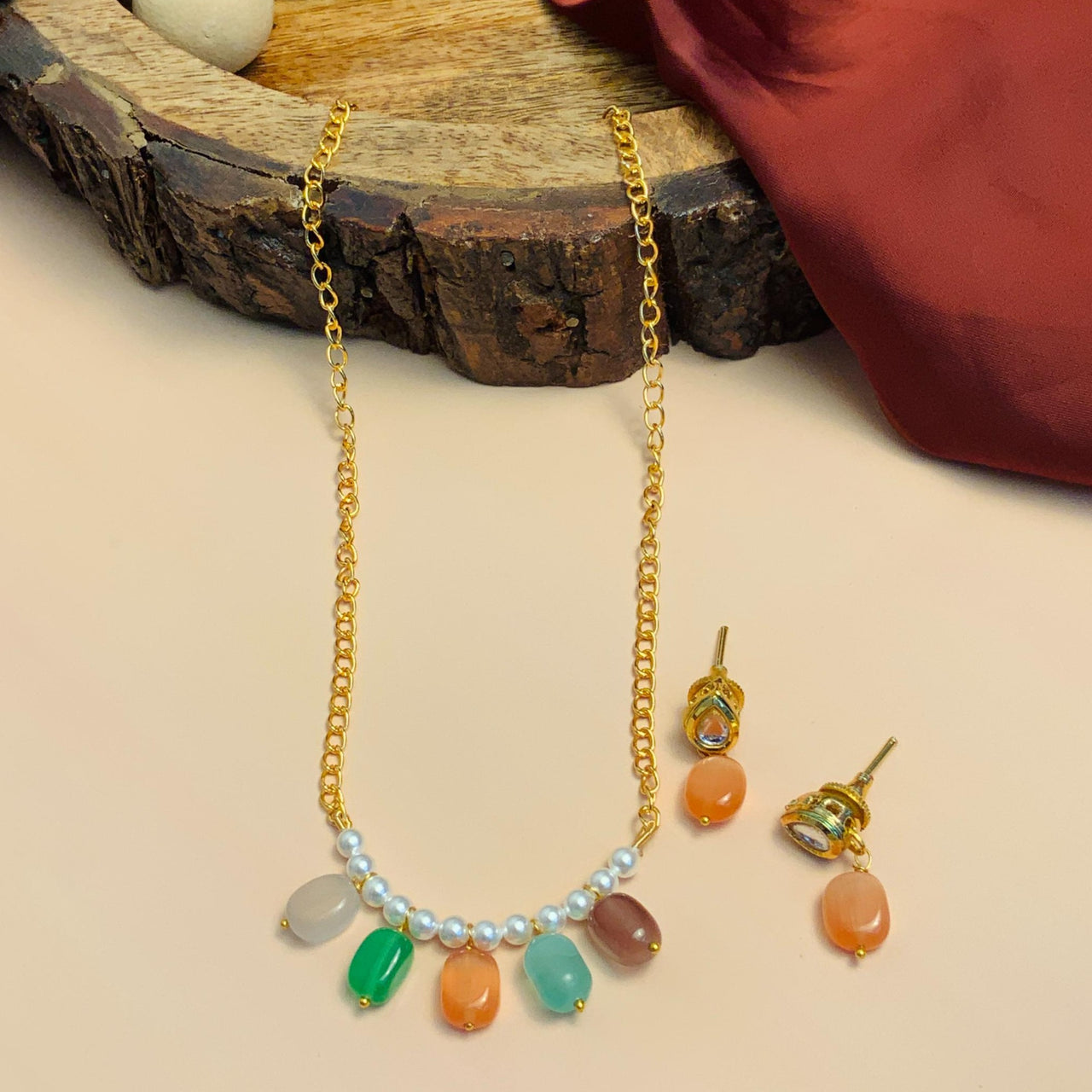 Stylish Elisa Multi Stone Contemporary Necklace - Abdesignsjewellery