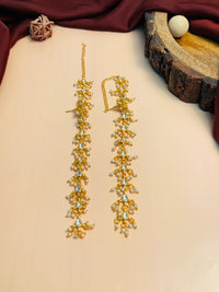 Thumbnail for Exquisite Pachi Kundan Gold Plated Ear Chain With Pearls
