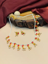 Thumbnail for Impressive Gold Plated Kundan Necklace With Beautiful Pearls