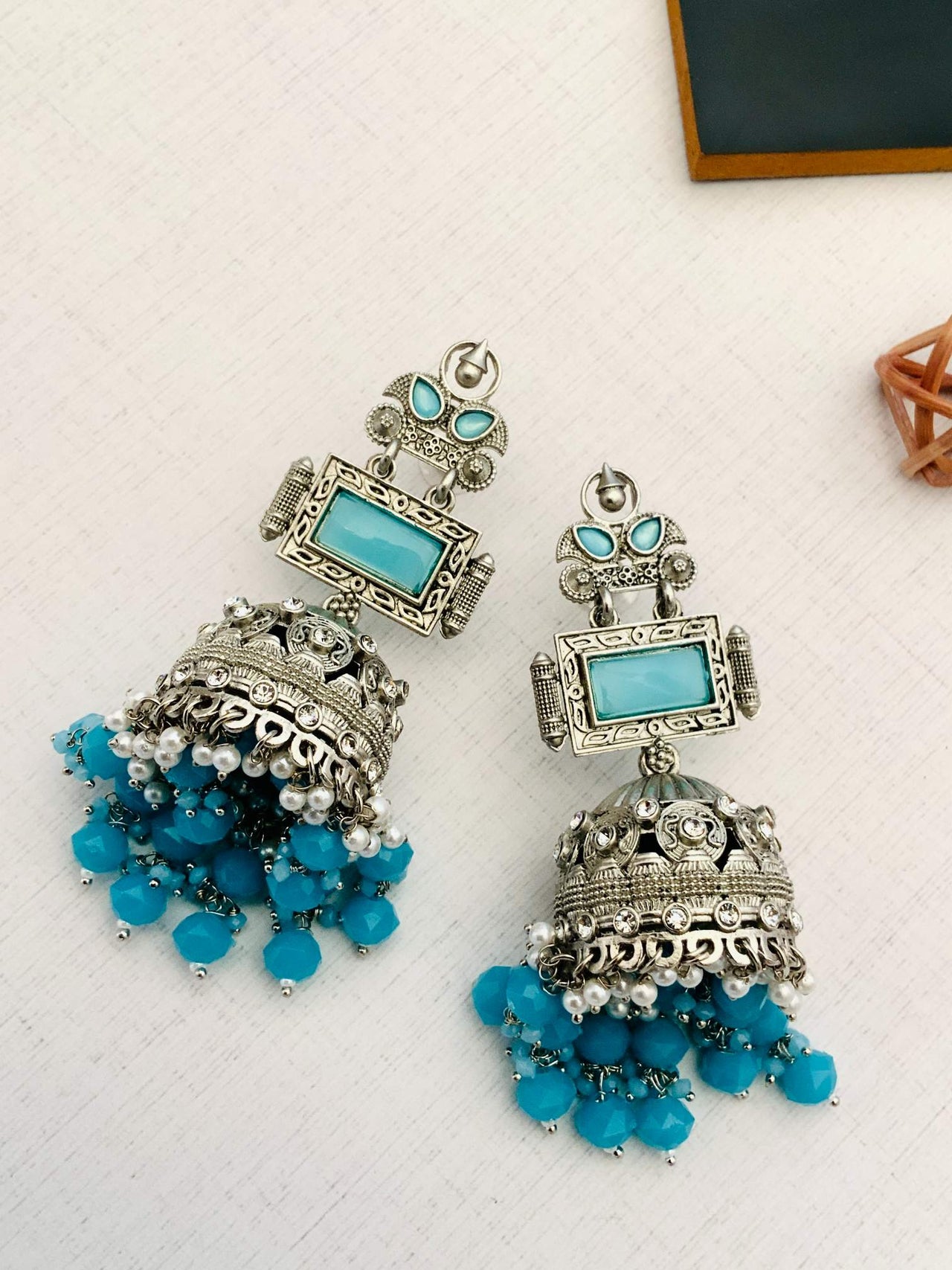 Timeless German Silver Plated Jhumka Earrings