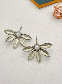 Thumbnail for Delicate German Silver Plated Flower Earrings