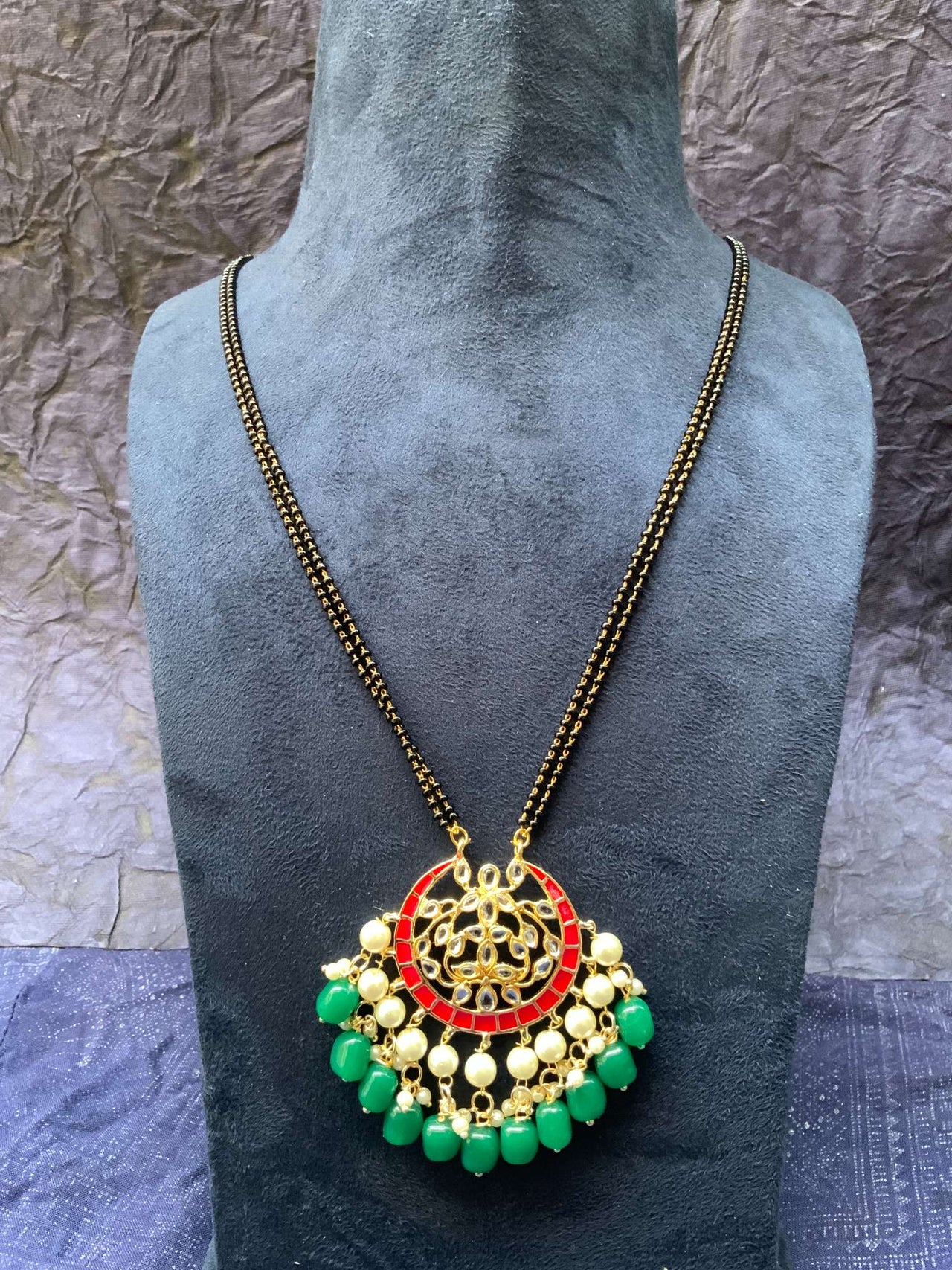 Sumati Singh Inspired Long Multicolour Kundan Mangalsutra - Abdesignsjewellery