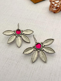 Thumbnail for Delicate German Silver Plated Flower Earrings