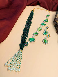Thumbnail for Contemporary Long & Fancy Pearl Chain Tassel Mala - Abdesignsjewellery