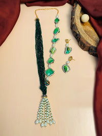 Thumbnail for Contemporary Long & Fancy Pearl Chain Tassel Mala - Abdesignsjewellery