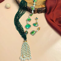 Thumbnail for Contemporary Long & Fancy Pearl Chain Tassel Mala - Abdesignsjewellery