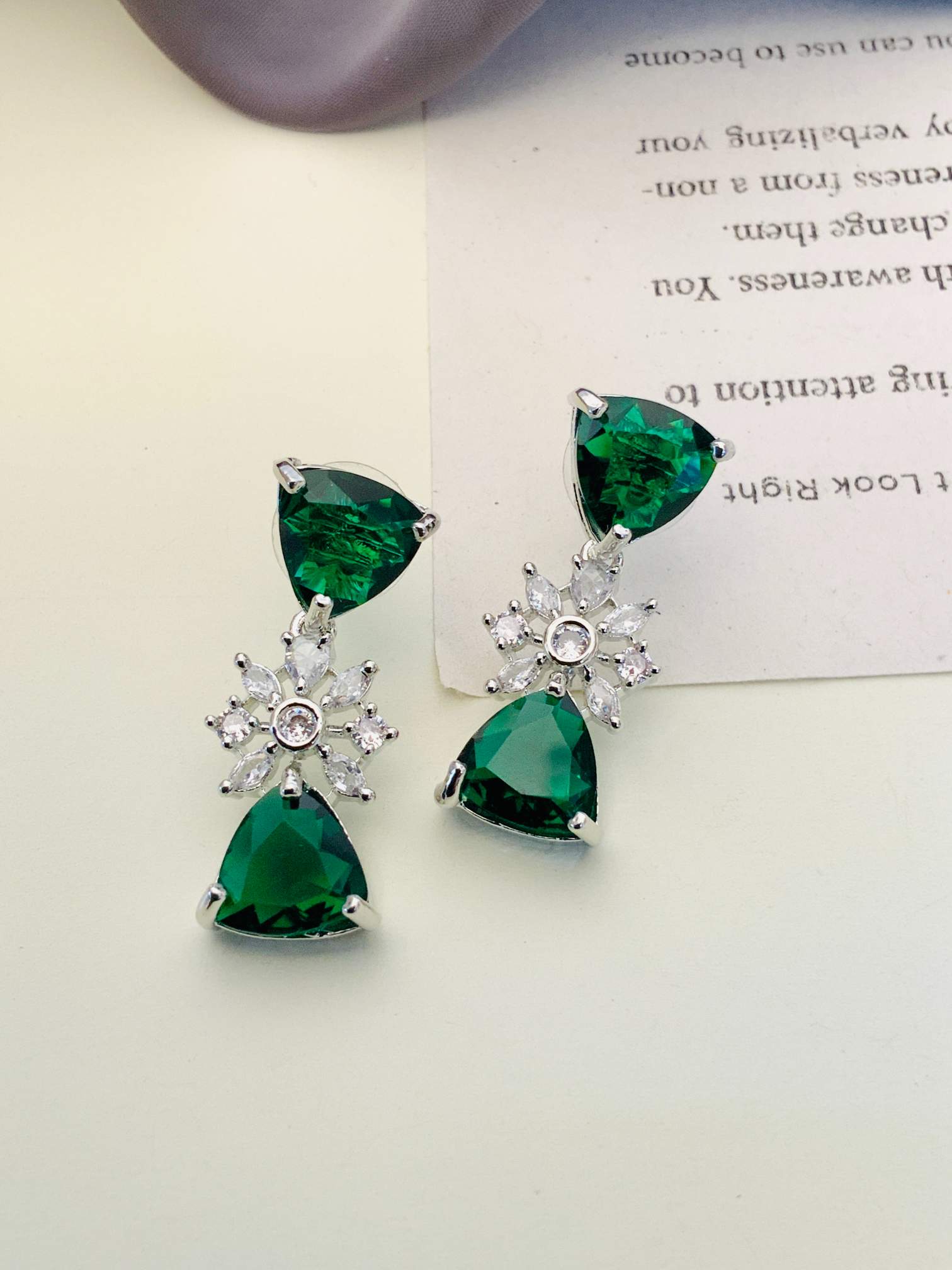 Elegant Crystal American Diamond Necklace Set