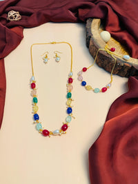 Thumbnail for Vibrant Multicolour Beads Necklace,Bracelet & Earrings Combo