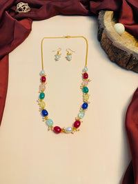 Thumbnail for Elegant Multicolour Jaipuri Stone Mala