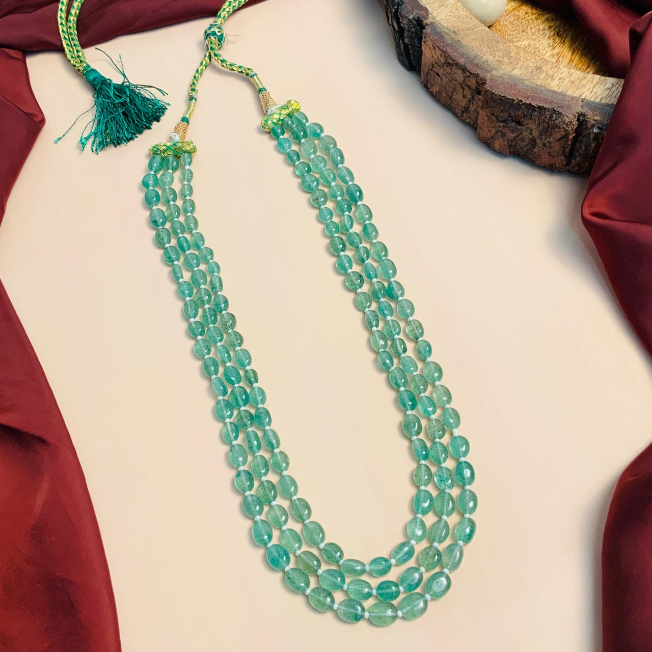 Mint Green Quartz Beads Mala - Abdesignsjewellery
