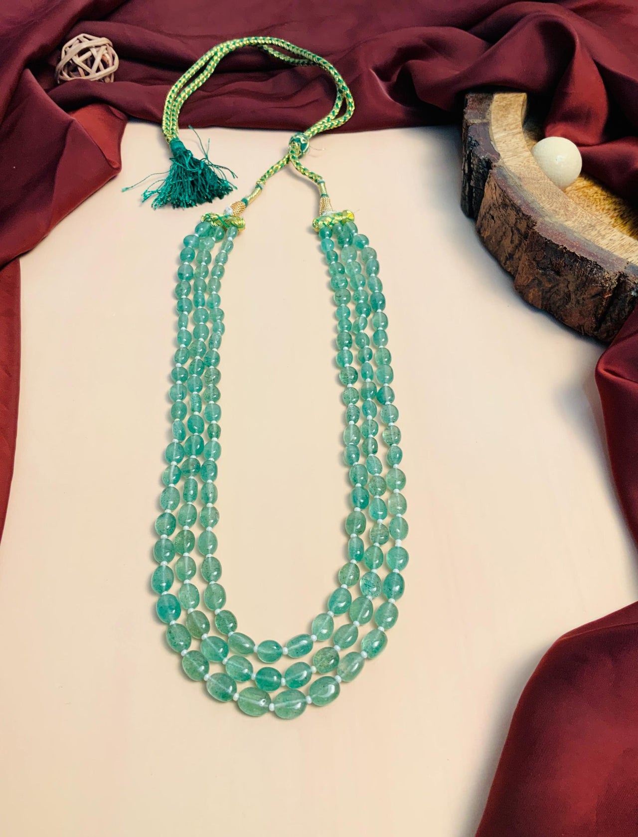Mint Green Quartz Beads Mala - Abdesignsjewellery