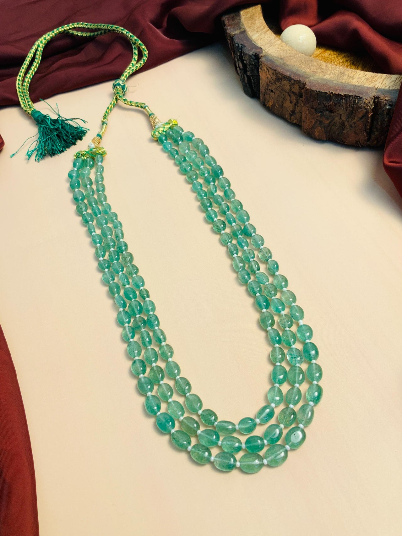 Mint Green Quartz Beads Mala