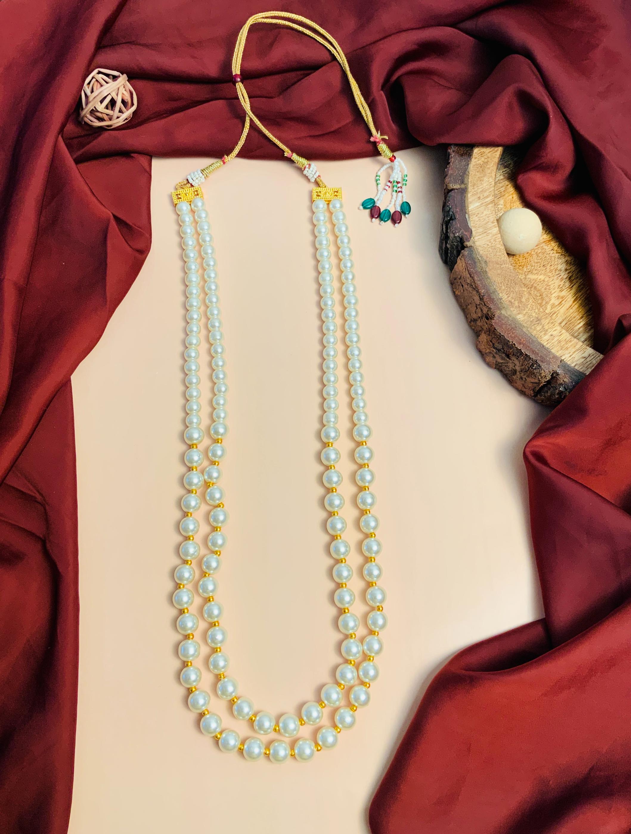 Statement White Pearl Double Strand Mala