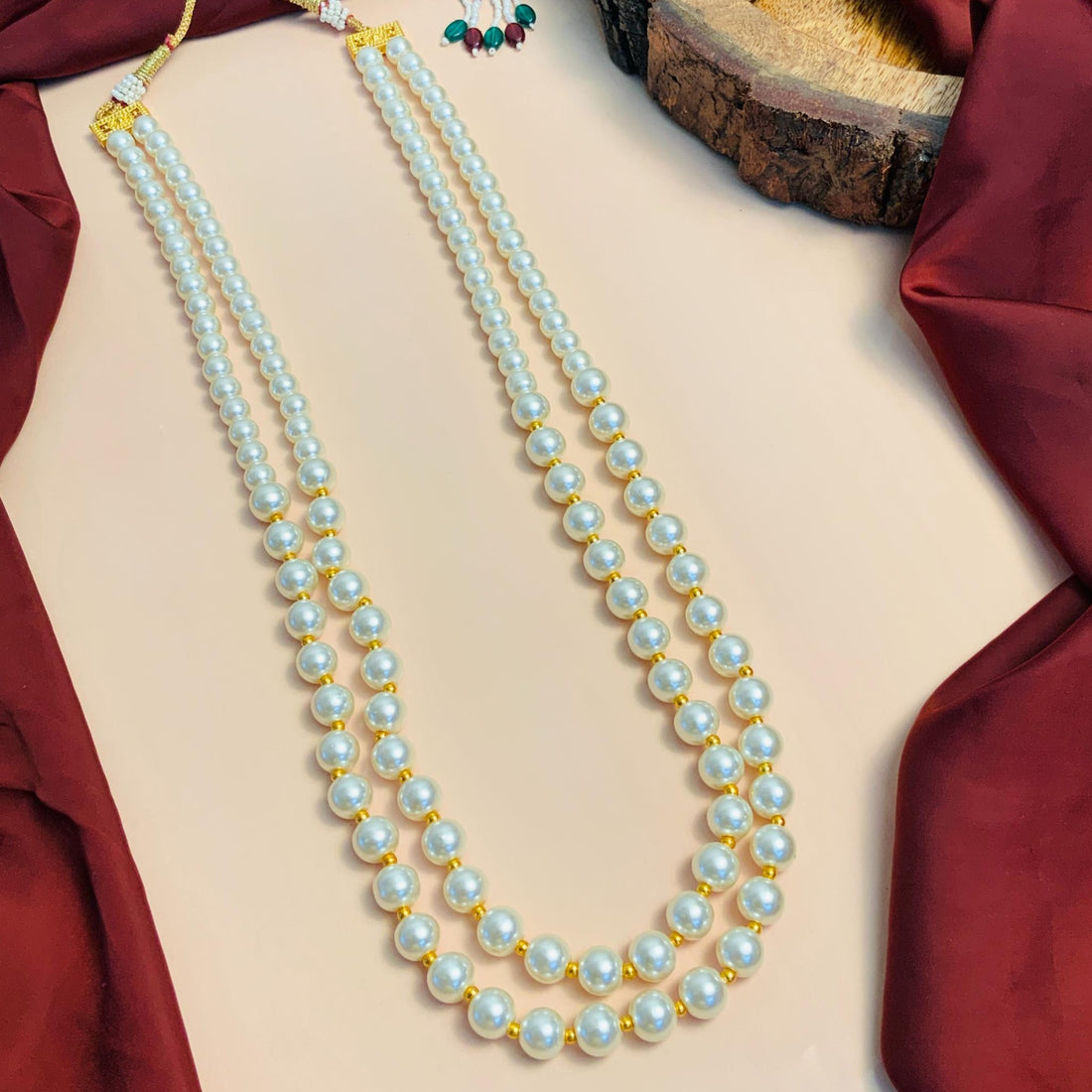 Statement White Pearl Double Strand Mala