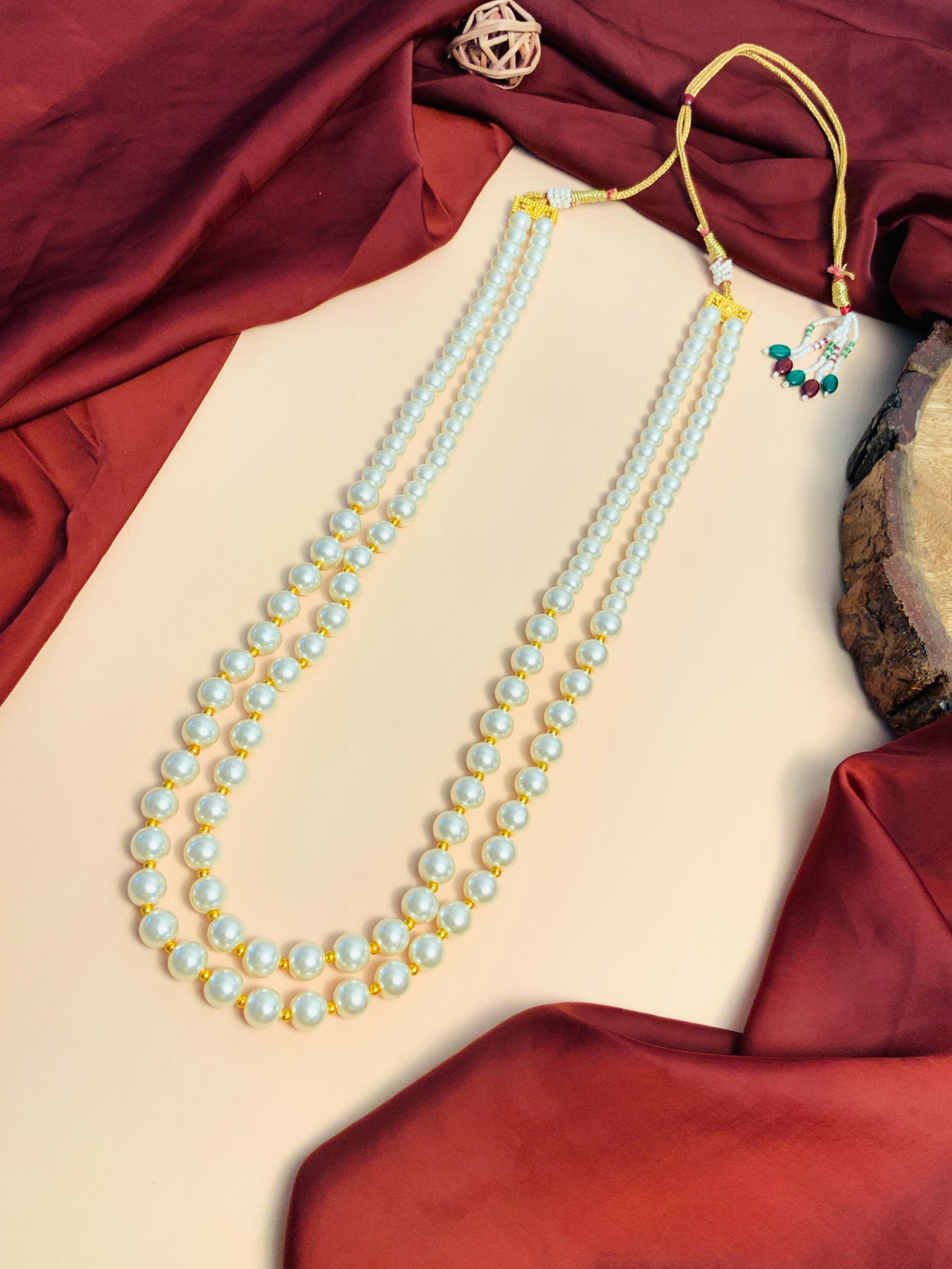 Statement White Pearl Double Strand Mala