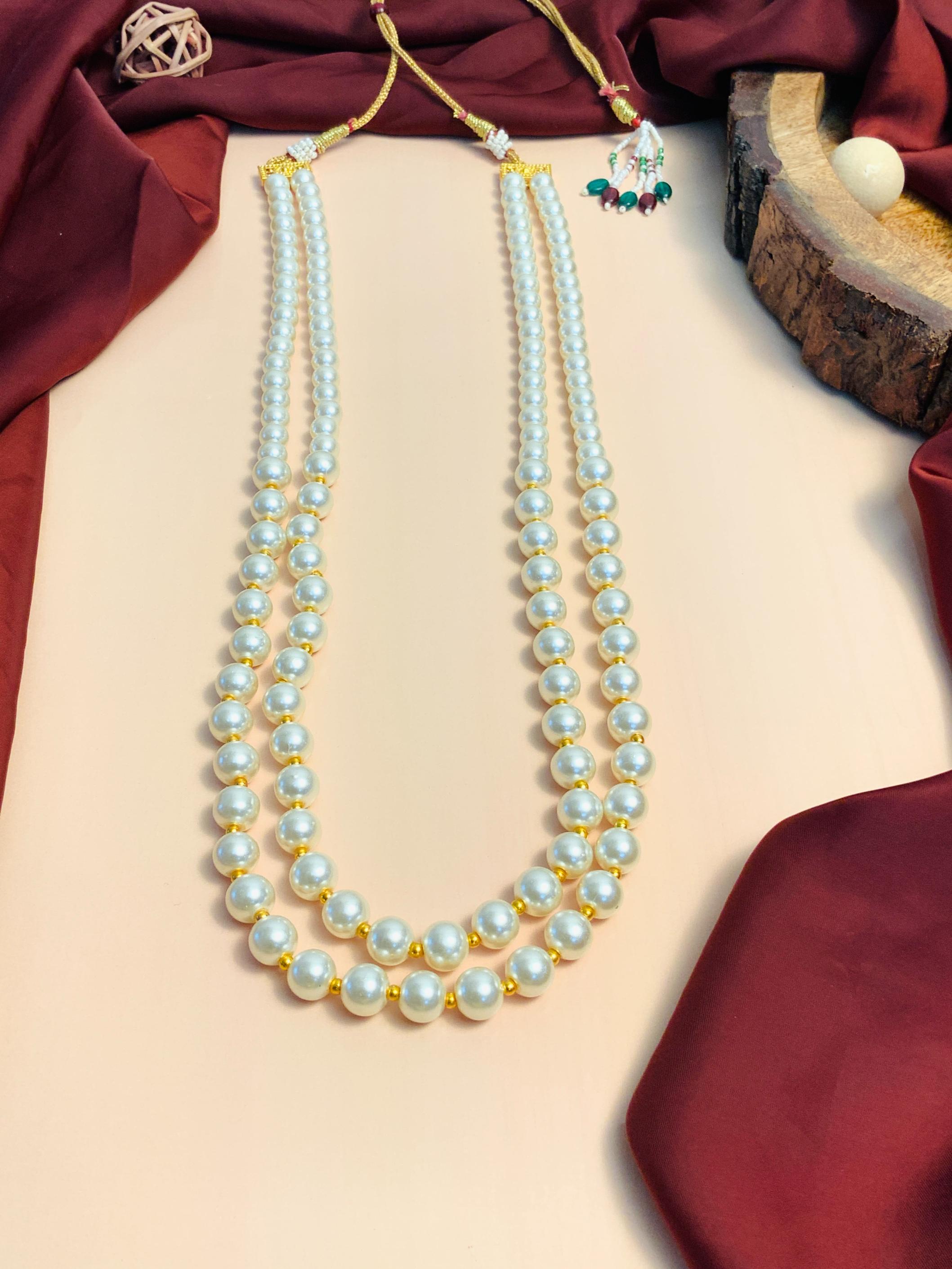 Statement White Pearl Double Strand Mala