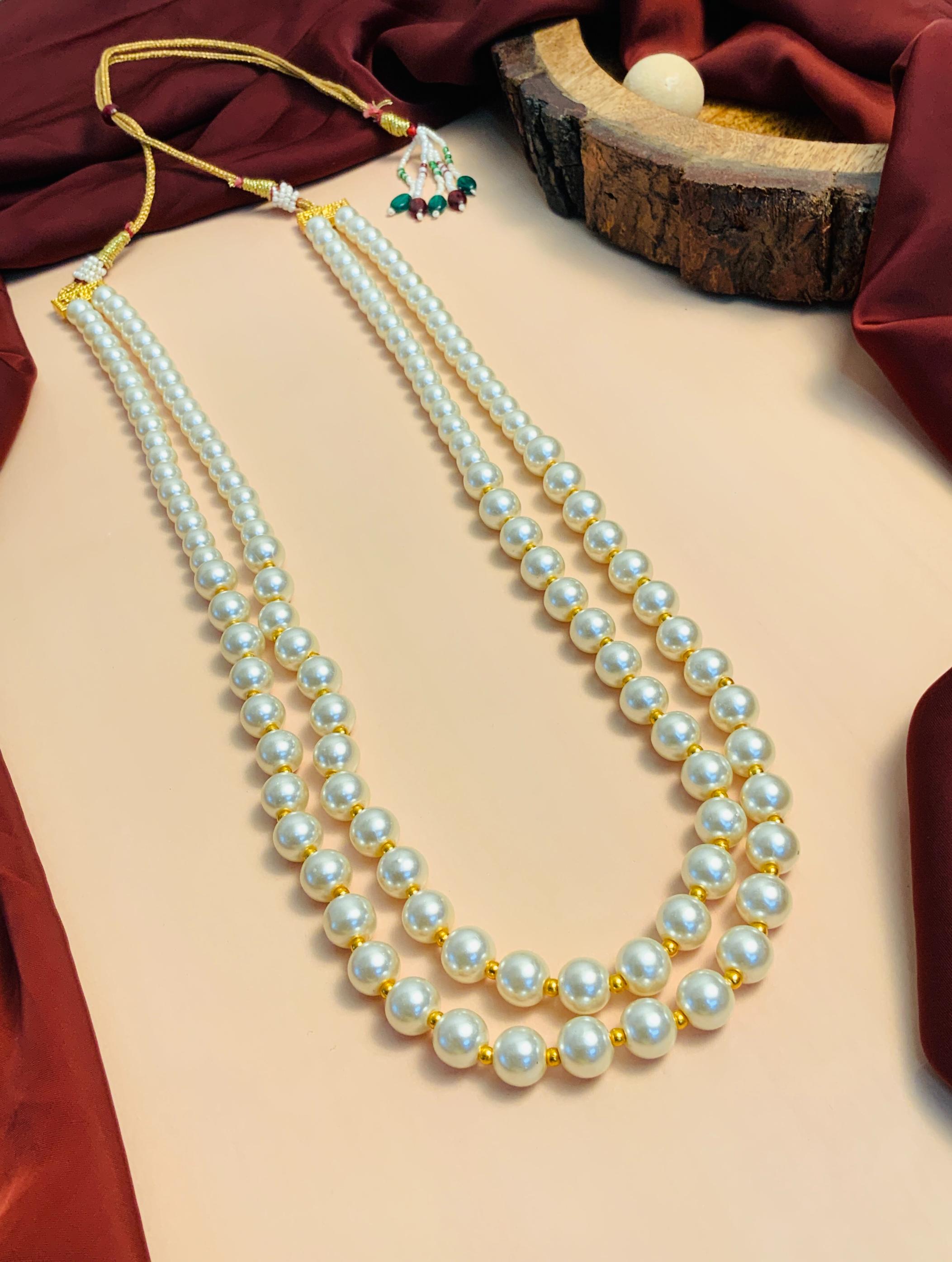 Statement White Pearl Double Strand Mala