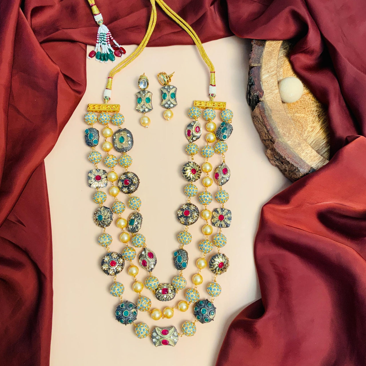 Detailed High Quality Jaipuri Beads Multilayer Mala Jewellery - Abdesignsjewellery
