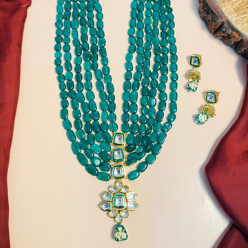 Classic Emerald Multi Layered Kundan Mala - Abdesignsjewellery