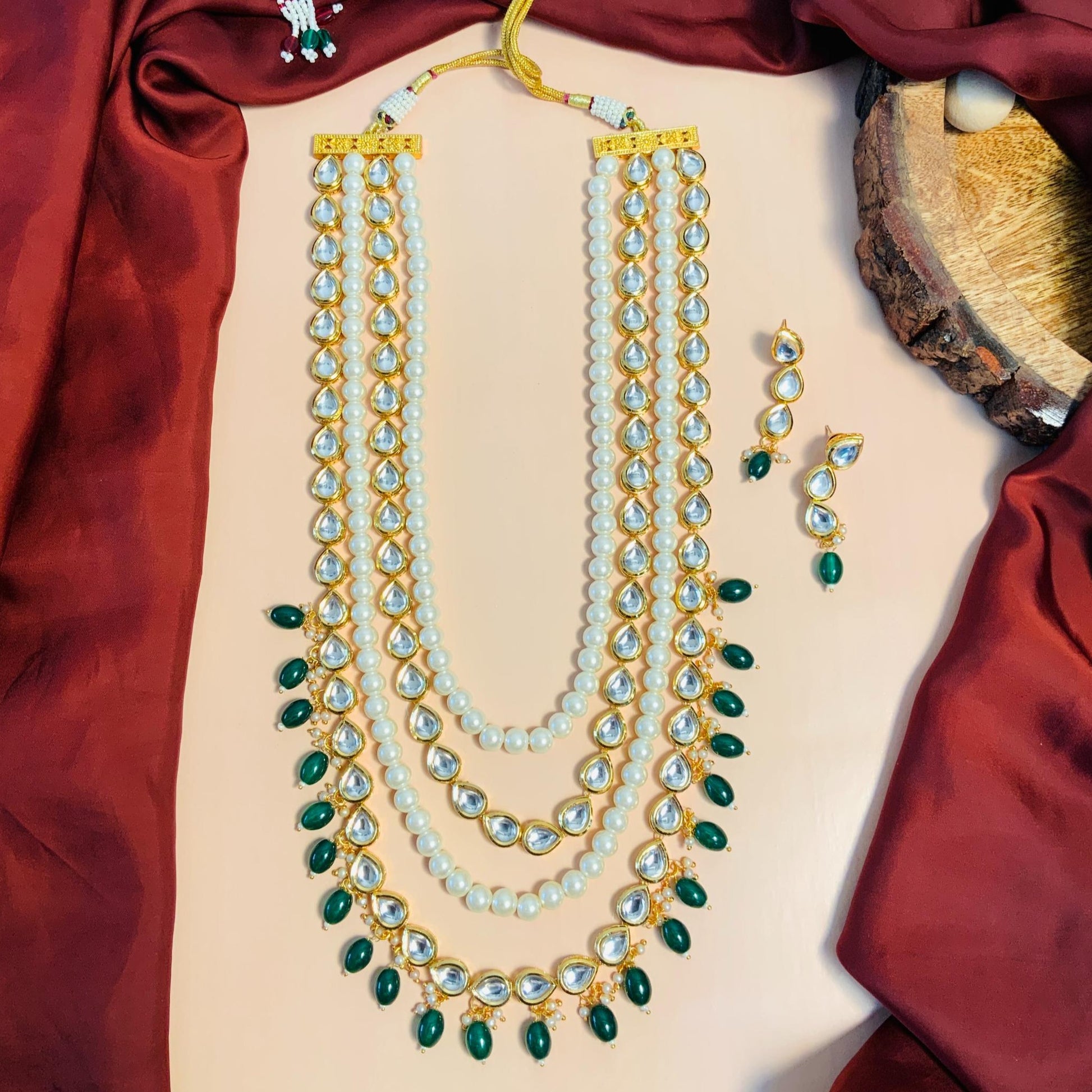 Superior Multilayer Kundan Pearl Mala - Abdesignsjewellery