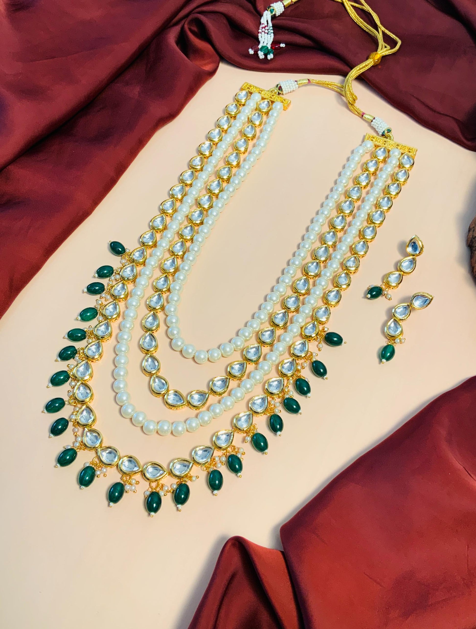 Superior Multilayer Kundan Pearl Mala - Abdesignsjewellery