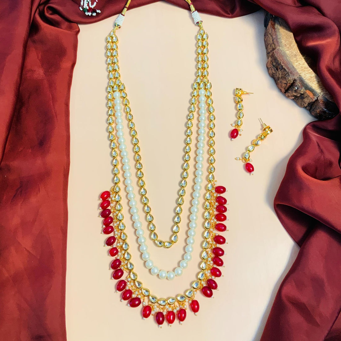 Superior Multilayer Kundan Pearl Mala - Abdesignsjewellery