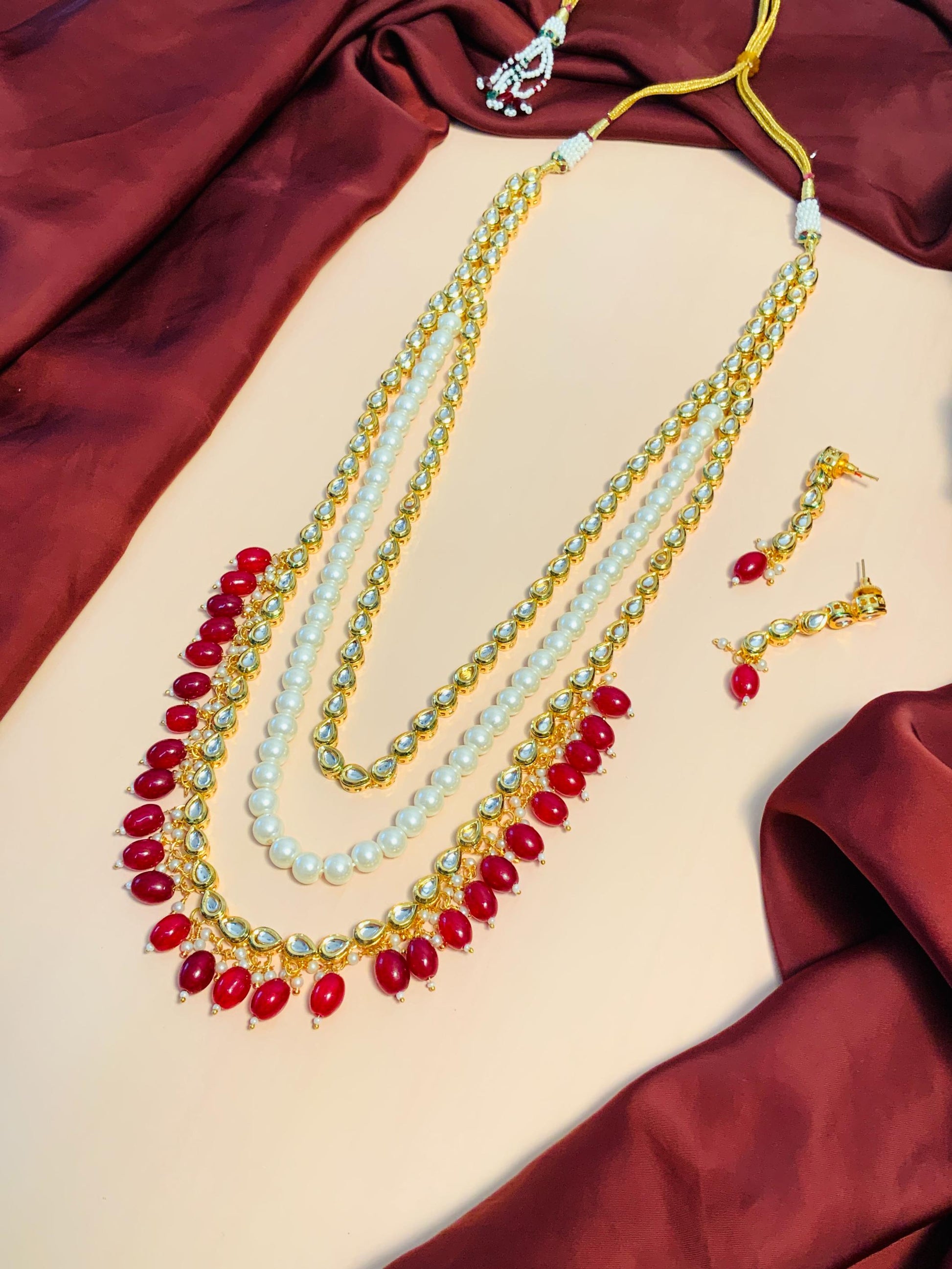 Superior Multilayer Kundan Pearl Mala - Abdesignsjewellery