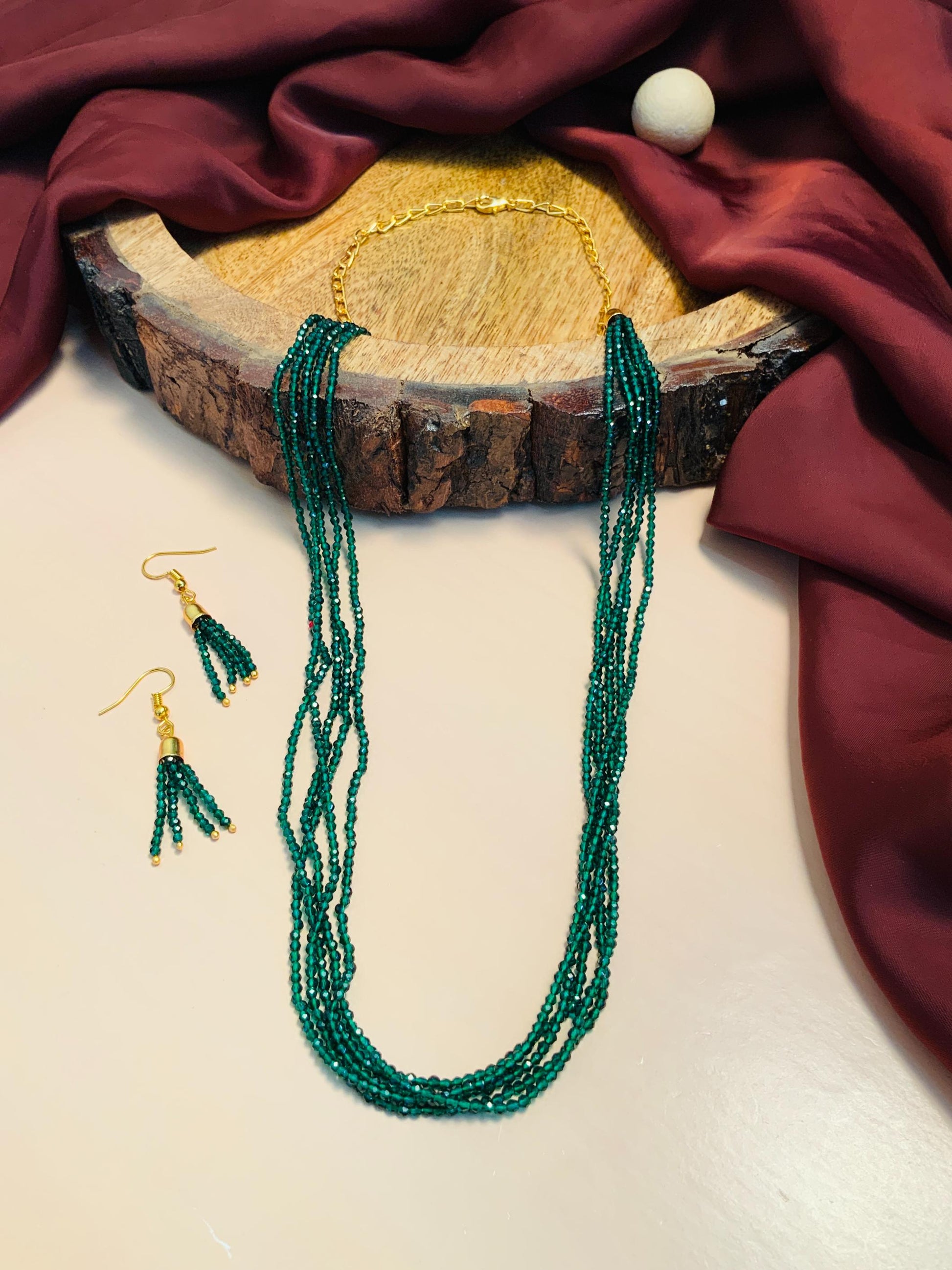 Glamorous Multilayer Jaipuri Quartz Bead Mala - Abdesignsjewellery