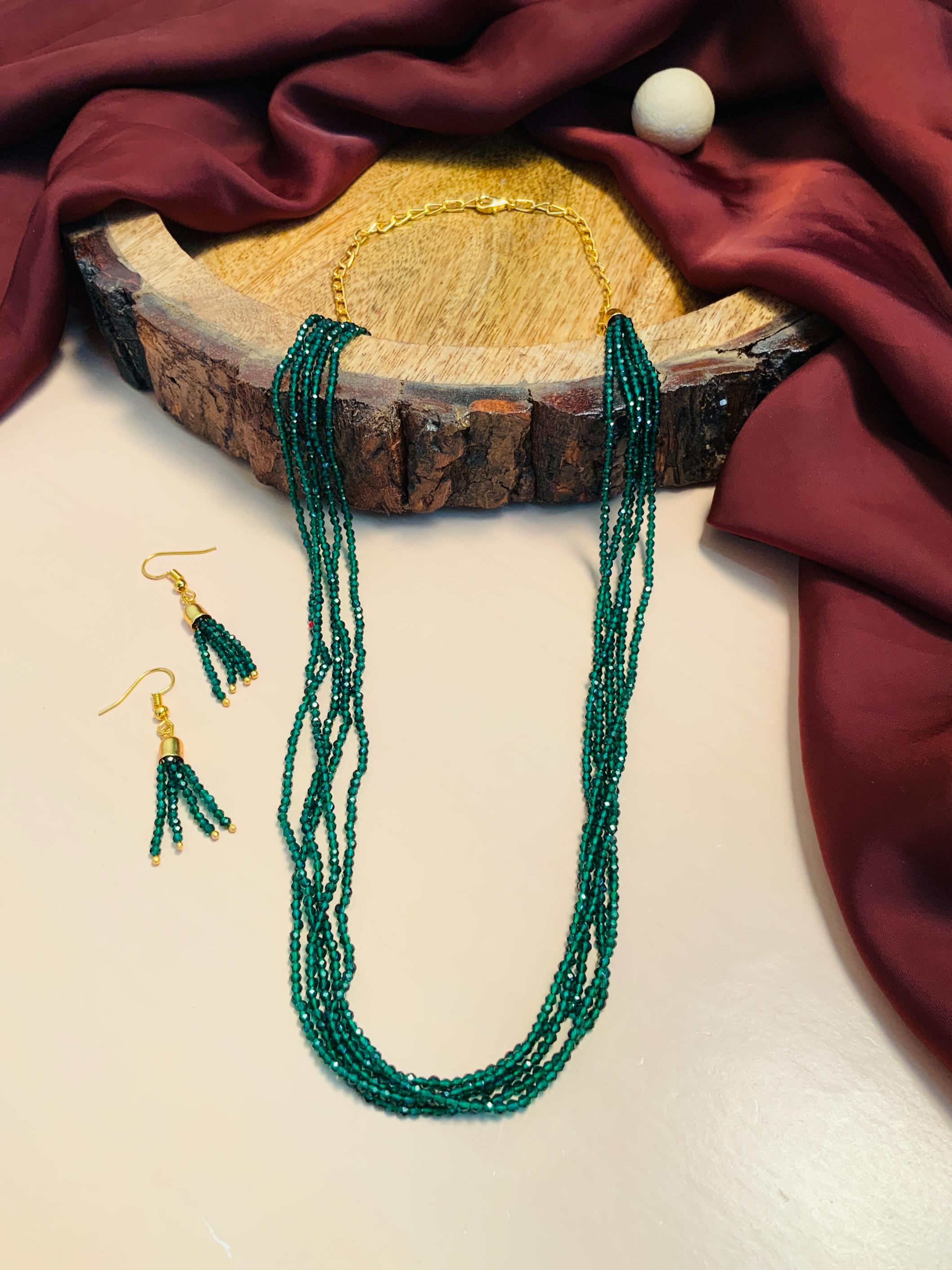 Glamorous Multilayer Jaipuri Quartz Bead Mala - Abdesignsjewellery