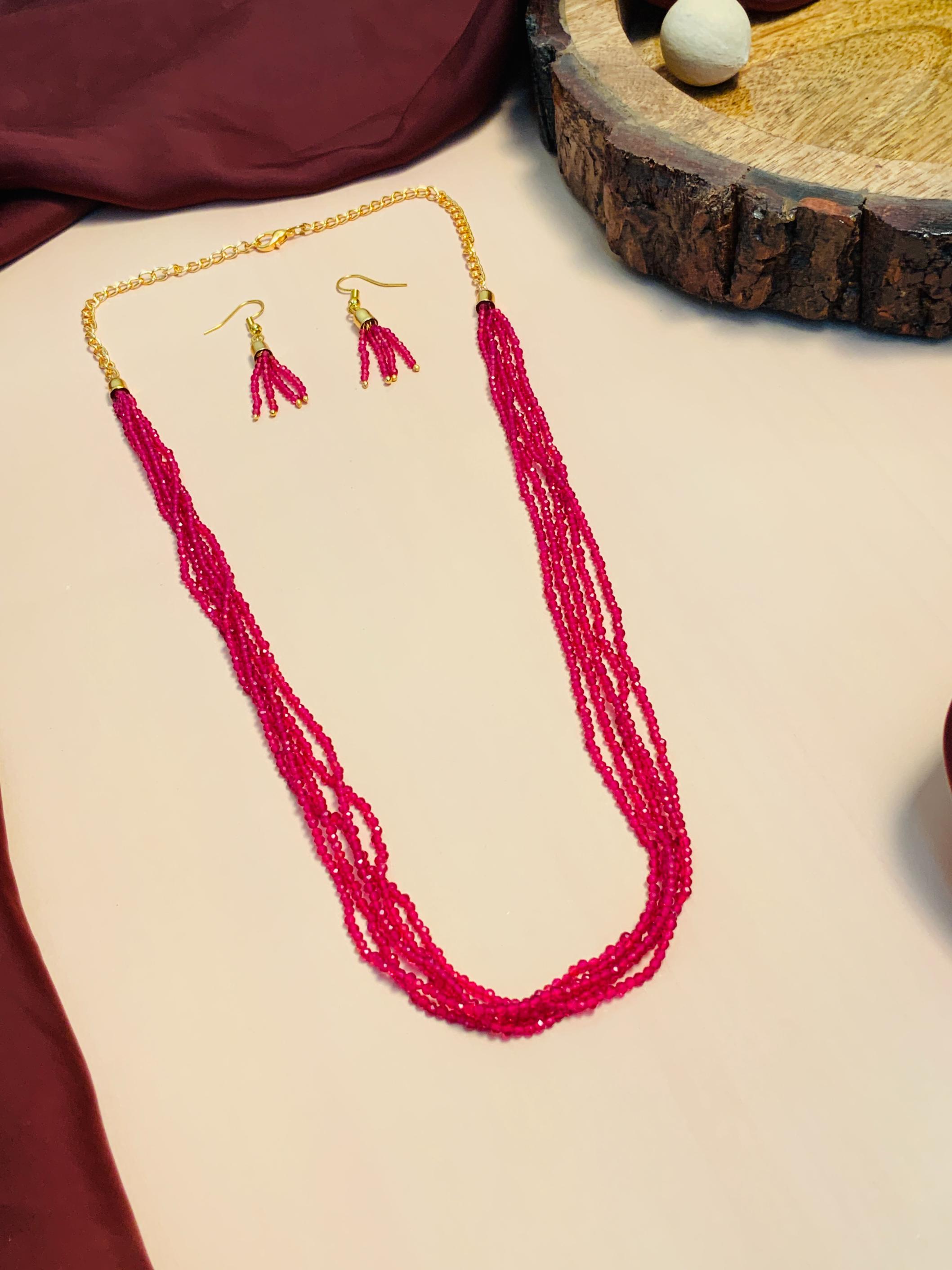 Glamorous Multilayer Jaipuri Quartz Bead Mala - Abdesignsjewellery