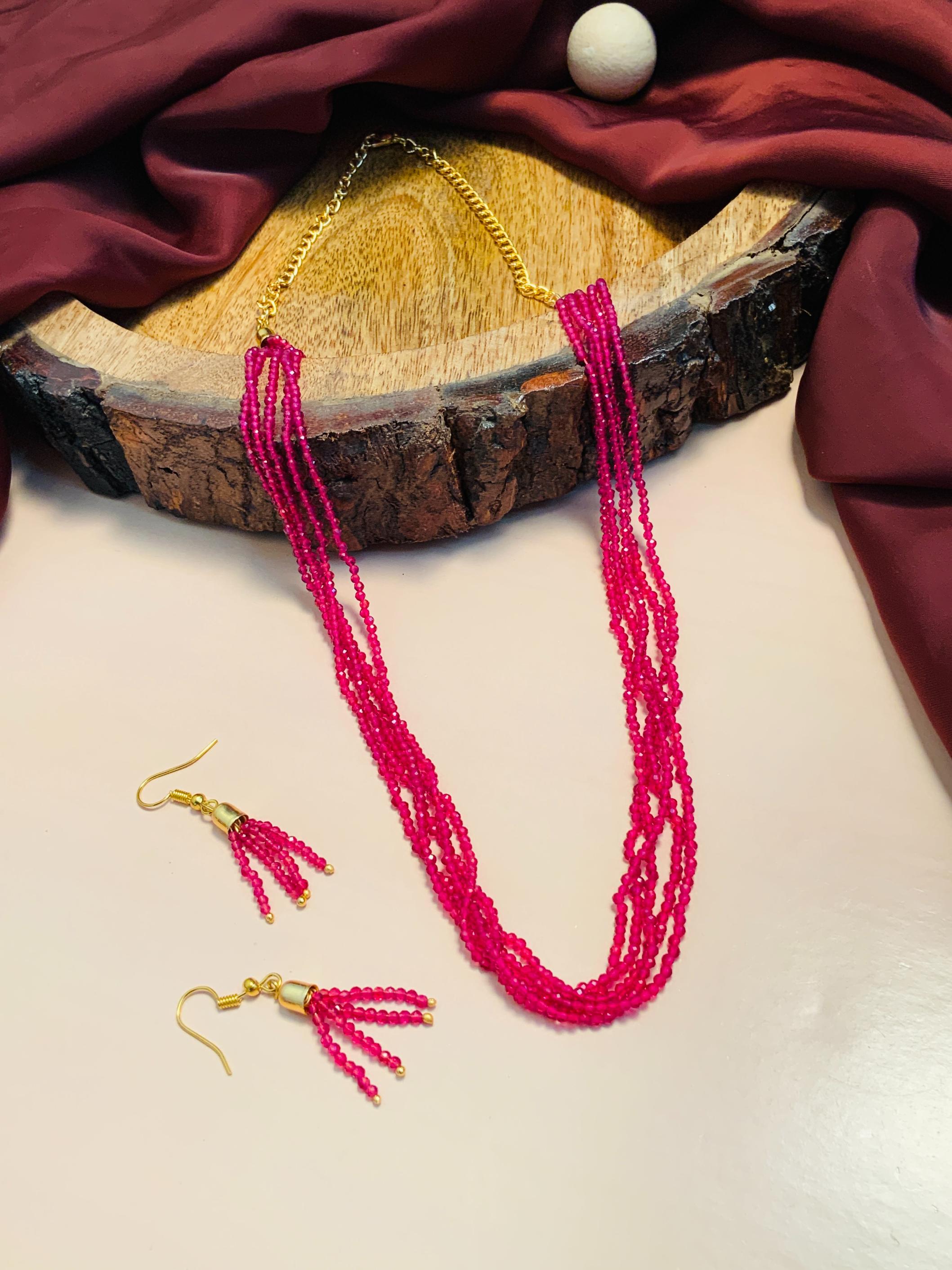 Glamorous Multilayer Jaipuri Quartz Bead Mala - Abdesignsjewellery