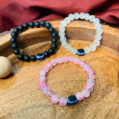 Aura Quartz Evil Eye Bracelet