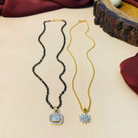 Thumbnail for Exclusive High Quality Gold Plated American Diamond Mangalsutra & Pendant Chain Combo