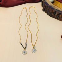 Thumbnail for Fascinating Gold Plated American Diamond Mangalsutra & Pendant Chain Combo - Abdesignsjewellery