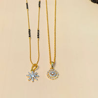 Thumbnail for Sophisticated Gold Plated American Diamond Mangalsutra & Pendant Chain Combo