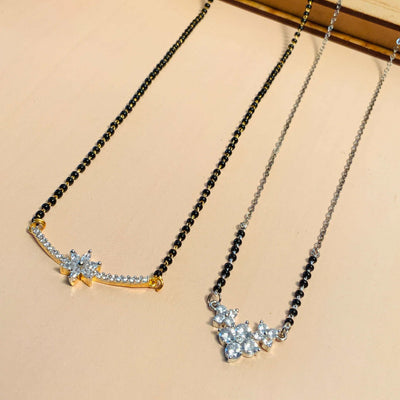 Alluring Gold Plated American Diamond Mangalsutra Combo