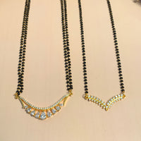 Thumbnail for Precious Gold Plated American Diamond Mangalsutra Combo