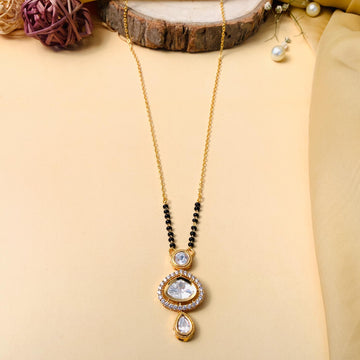 Vibrant Gold Plated Polki Kundan Mangalsutra