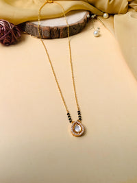 Thumbnail for Beautiful Gold Plated Polki Kundan Mangalsutra - Abdesignsjewellery