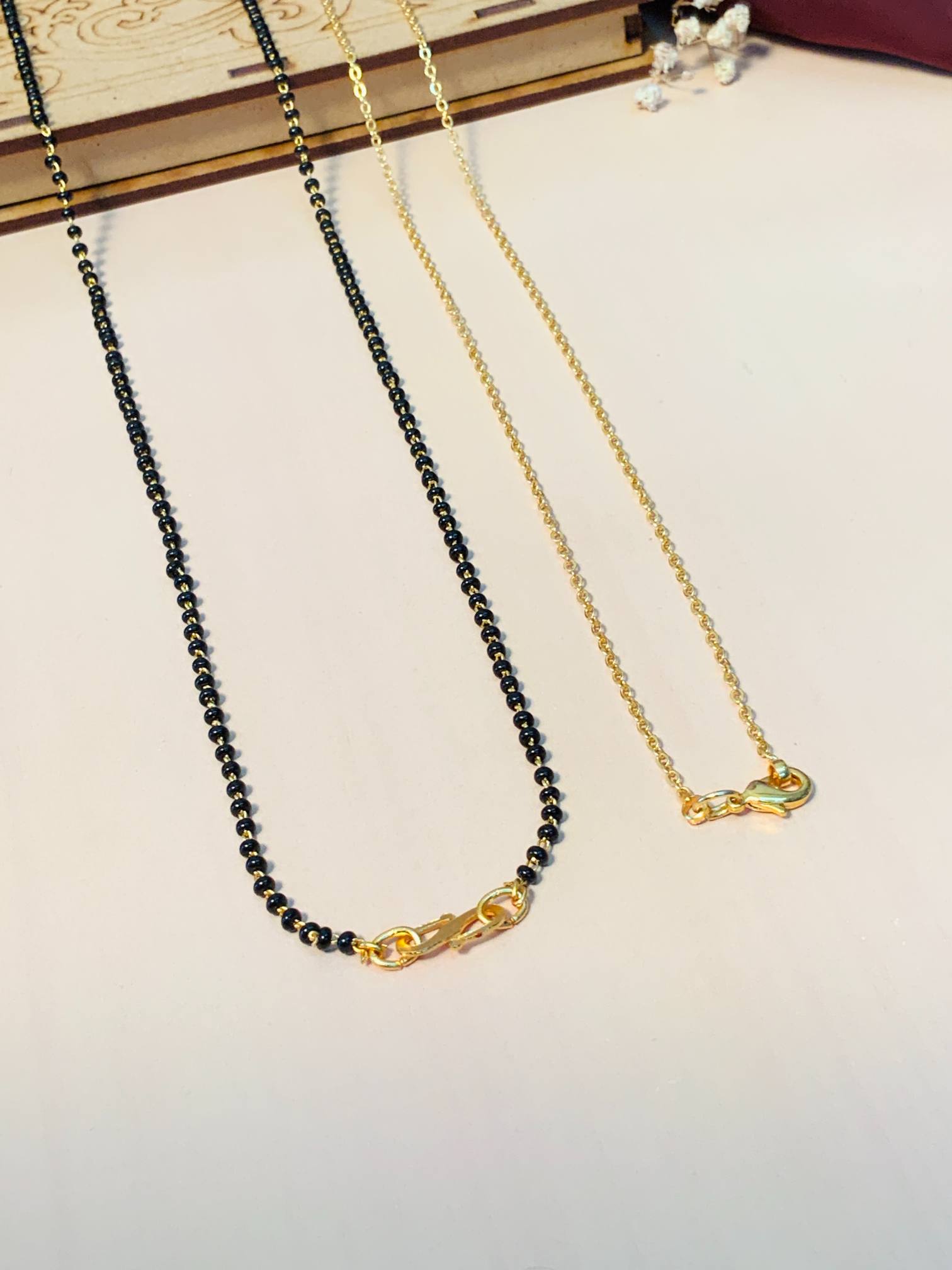 Bold Gold Plated American Diamond Mangalsutra Combo - Abdesignsjewellery