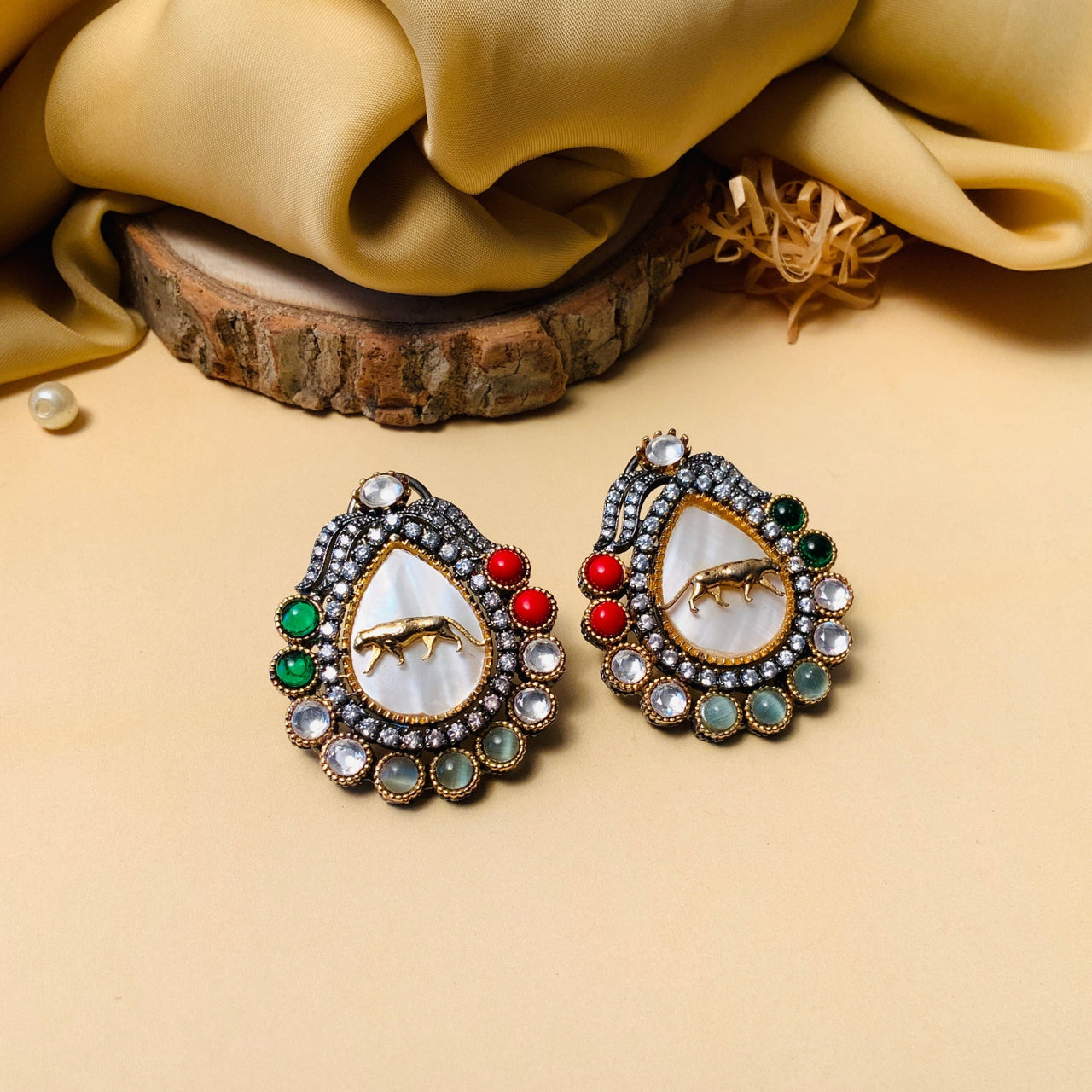 Sabyasachi Inspired Danglers Kundan Earring 10573-87 – Dazzles Fashion and  Costume Jewellery