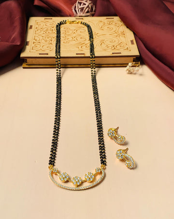 Enchanting High Quality Floral Gold Plated Mangalsutra - Abdesignsjewellery