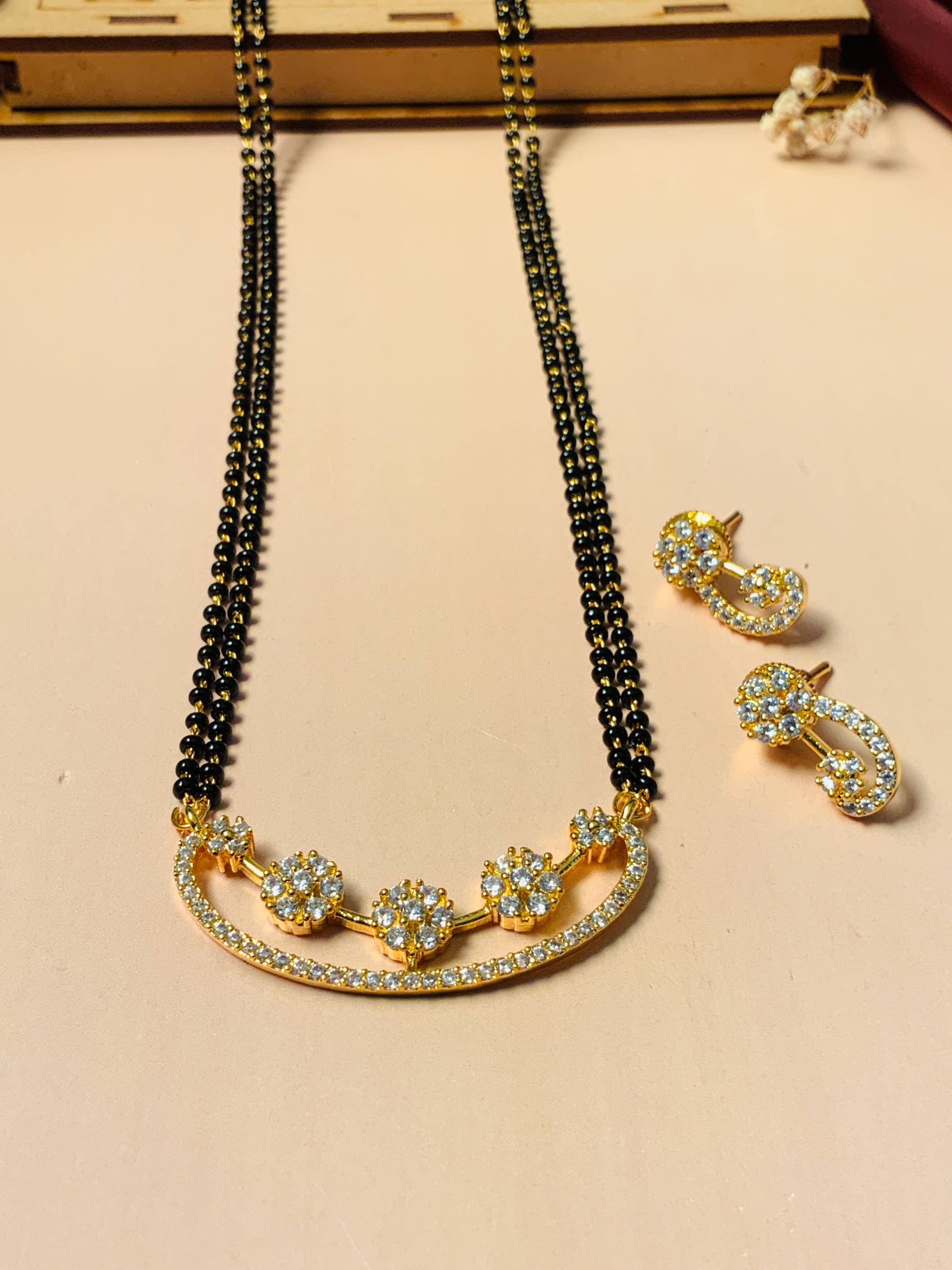 Enchanting High Quality Floral Gold Plated Mangalsutra - Abdesignsjewellery