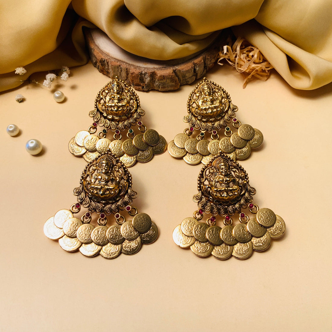 Temple Style Gold Plated Ginni Earring - Abdesignsjewellery