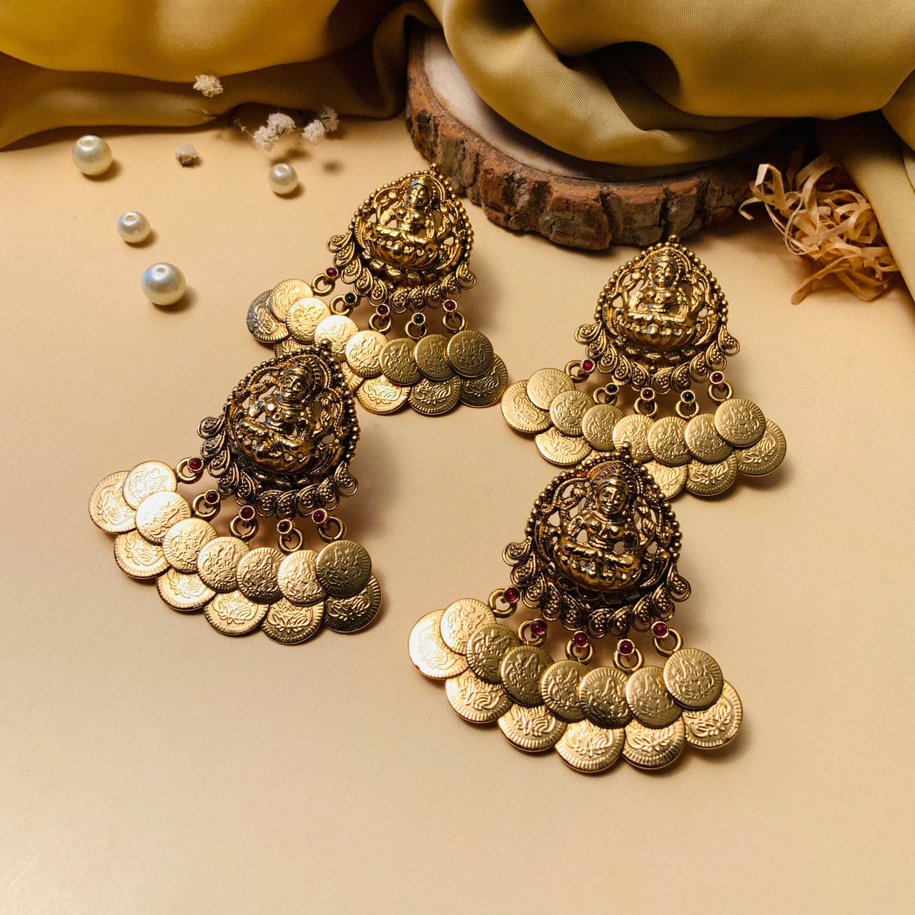 Temple Style Gold Plated Ginni Earring - Abdesignsjewellery