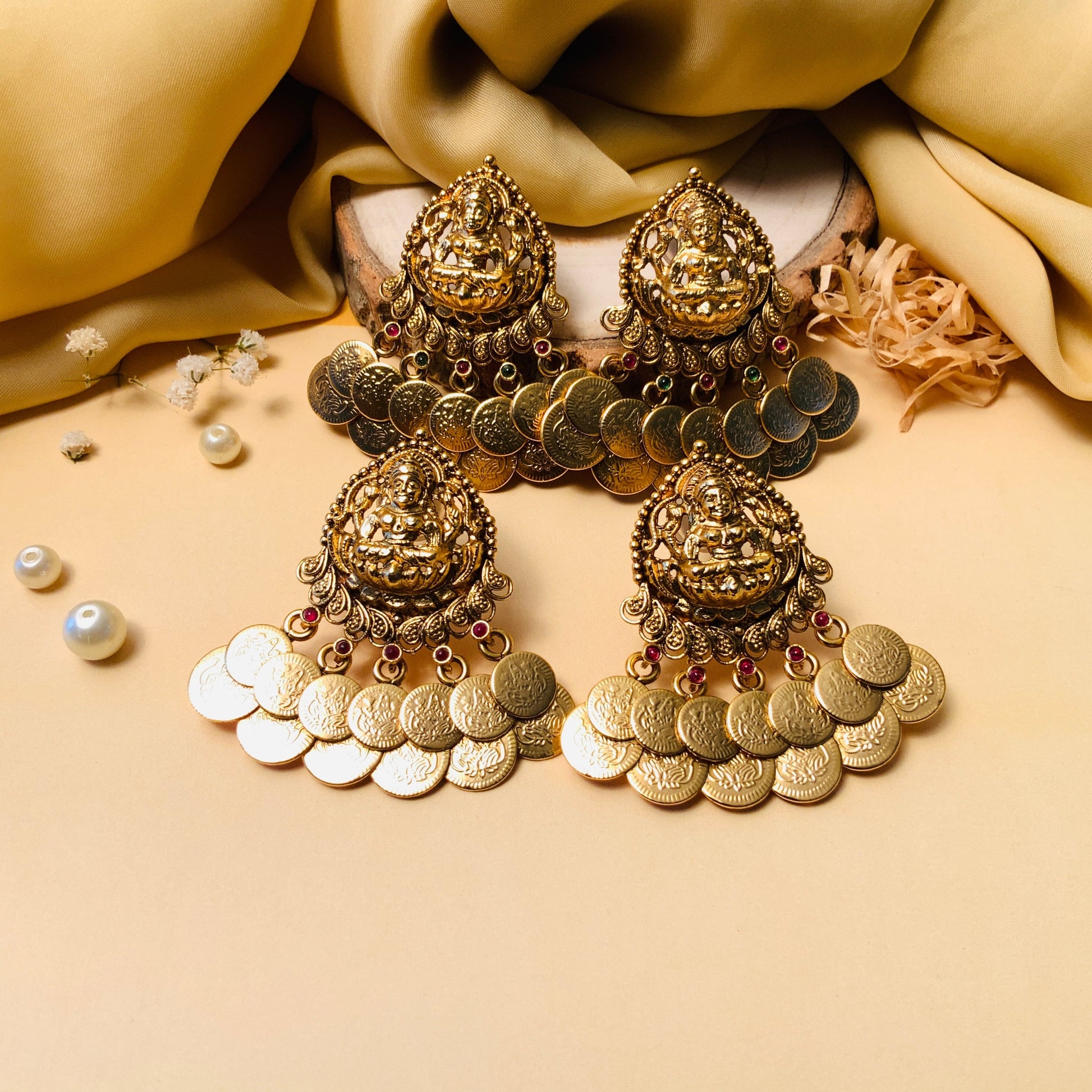Temple Style Gold Plated Ginni Earring - Abdesignsjewellery