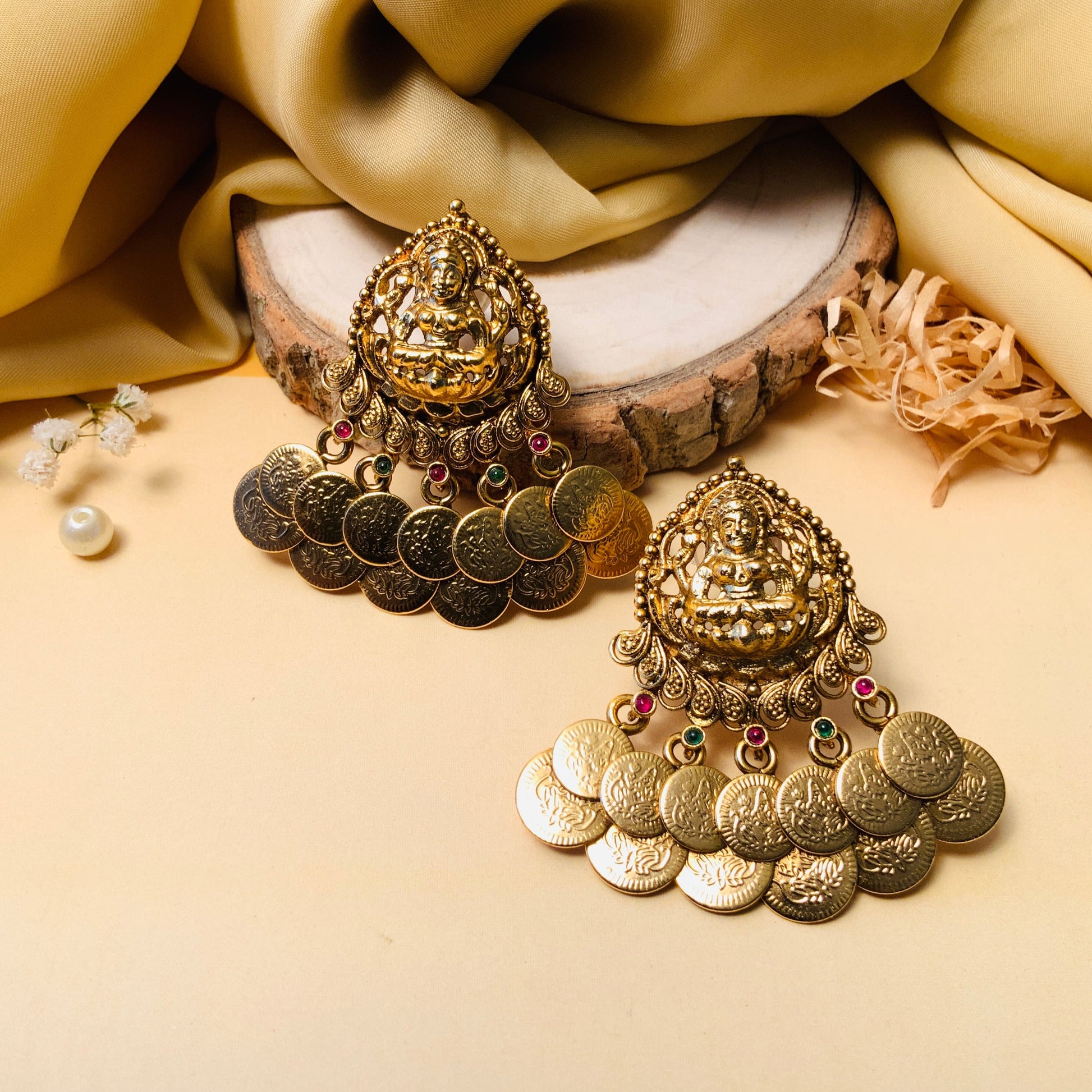 Temple Style Gold Plated Ginni Earring - Abdesignsjewellery